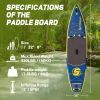 Inflatable Stand Up Paddle Board with Premium SUP Accessories Adjustable Paddle; Double Action Pump; ISUP Backpack;  Leash; Blow Up Paddleboard