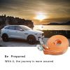 8 Tons 2 Layer Heavy Duty Car Recovery Tow Rope Strap w/ Hooks 20FT Towing Cable